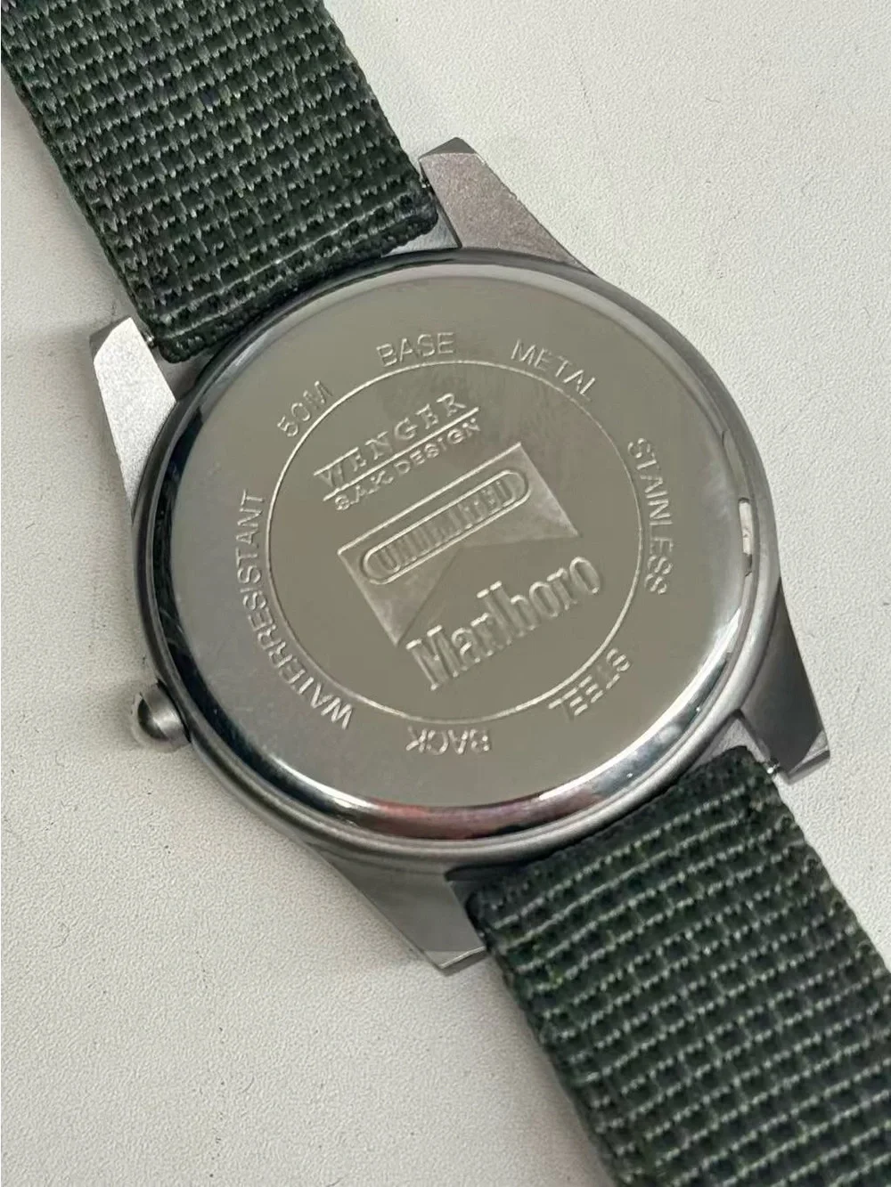 Vintage Wenger Swiss Military Marlboro Men’s Watch Date 37mm New Battery Runs